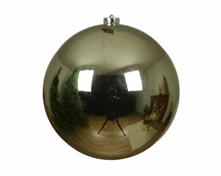 Kunststof XL kerstbal D 14 cm rosemary green