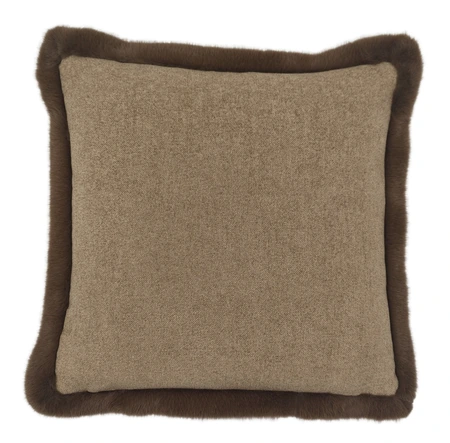Kussen kunstbont - 45x45cm Taupe