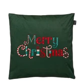 Kussen merry christmas groen - l45xb45xh16cm