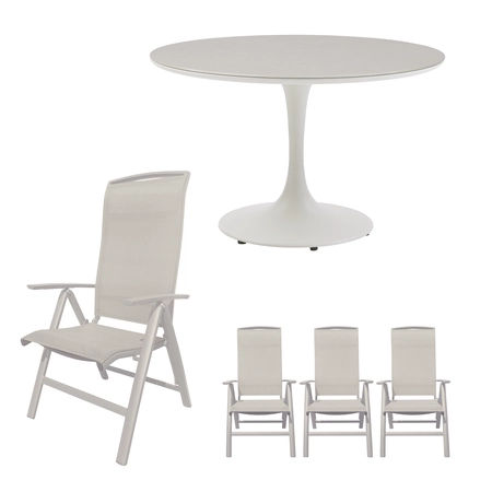 La Palma ronde dining set zand voor 4 personen - afbeelding 1