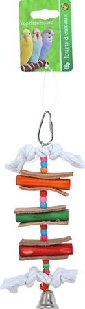 LADDER HOUT MET LEER EN BEL 19 CM
