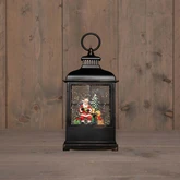 Lantaarn kerstman 12.5x8x27cm zwart