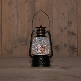 Lantaarn kerstman 20.5x12cm zwart - afbeelding 2