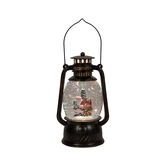 Lantaarn kerstman 20.5x12cm zwart - afbeelding 1