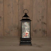 Lantaarn kerstman 29x10.5cm zwart