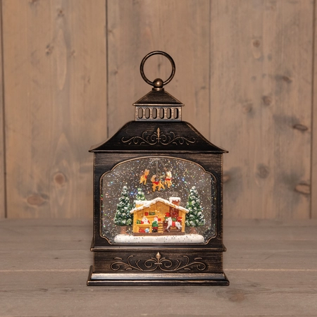 Lantaarn kerstman draaiend h29cm - afbeelding 2