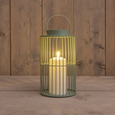 Lantaarn met kaars 26x15cm olijf