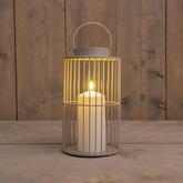 Lantaarn met kaars 26x15cm zand