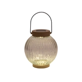 Lantaarn solar glas 15x14.5cm zand