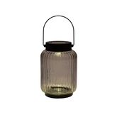 Lantaarn solar glas 16x11cm zwart