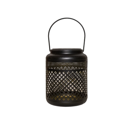 Lantaarn solar metaal 16x12cm zwart