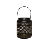 Lantaarn solar metaal 16x12cm zwart