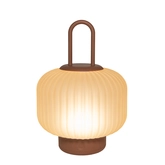 Lantaarn USB glas 25x18cm terra