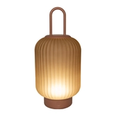 Lantaarn USB glas 33x15cm terra