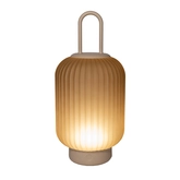 Lantaarn USB glas 33x15cm zand