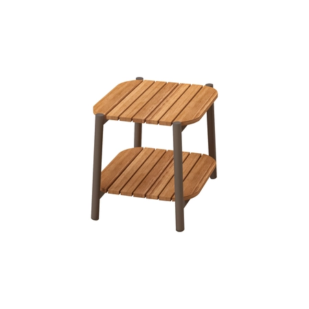 Las Palmas sidetable 2-laags 44 x 52 x H41 cm teak espresso - afbeelding 1