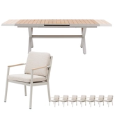 Las Palmas uitschuifbare dining set voor 8 personen - afbeelding 1
