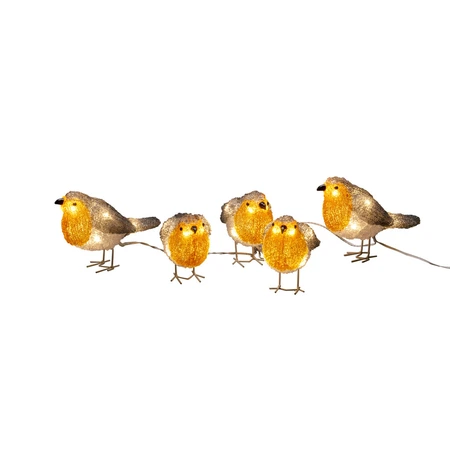 LED acryl 5 vogeltjes herfstkleur 40L warmwit IP44 24V - afbeelding 4