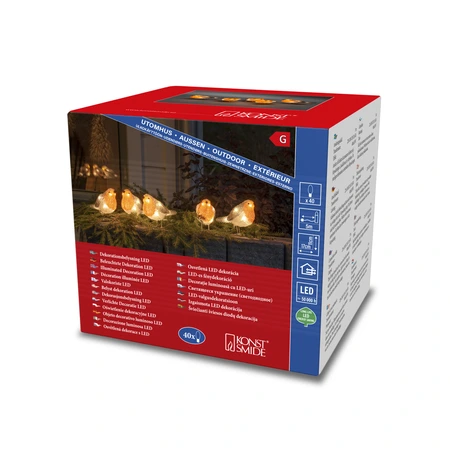 LED acryl 5 vogeltjes herfstkleur 40L warmwit IP44 24V - afbeelding 3