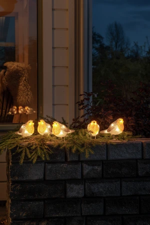 LED acryl 5 vogeltjes herfstkleur 40L warmwit IP44 24V - afbeelding 2