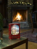 LED Boek, Kerstman, antiekrood, 1L, watergevuld, 1L warmwit, BOT 5u - afbeelding 3