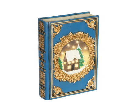 LED boek L6.5b16.5h22cm-10L blauw/wwt - afbeelding 4