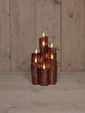 LED-druipkaarsen - H25,5cm Brons 7 stuks - afbeelding 3