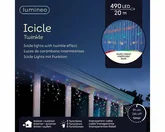 LED icicle lights 8 functie twinkel effect L2000-H50cm-490L transparant/multi