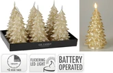 Led Kaars Boom 17cm Goud - afbeelding 1