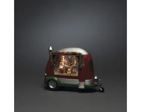 LED Caravan, kerstman met cadeaus, watergevuld, 1L warmwit, BOT - afbeelding 2