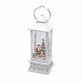 LED Sneeuwlantaarn, Kerstman en hond, wit, watergevuld, 1L warmwit, BOT 5u