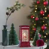 LED Telefooncel 9.5x20cm, Kerstman, watergevuld, 1L warmwit, BOT 5u - afbeelding 2