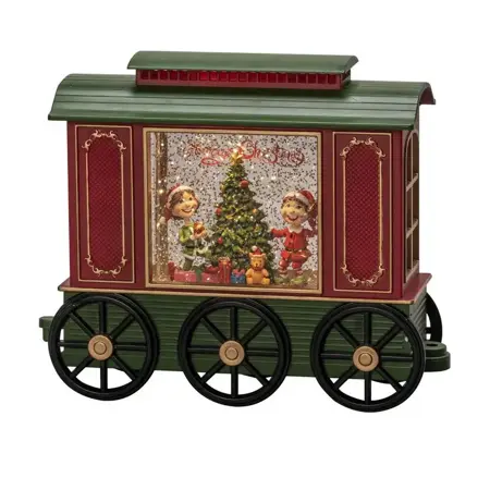LED Treinwagon, kinderen en kerstboom, watergevuld, 1L warmwit, BOT - afbeelding 1