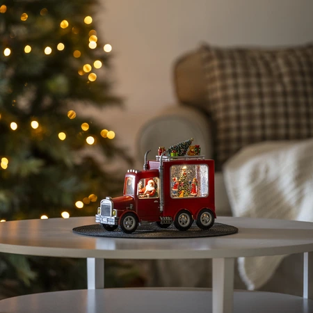 LED kersttruck, watergevuld, 2L warmwit, BOT/USB 5u timer - afbeelding 3