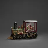 LED Locomotief, kerstman, watergevuld, 1L warmwit, timer 5u, USB of 3x C