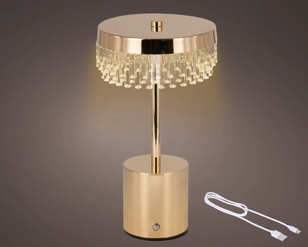 LED oplaadb. lamp d14h25cm gd/col.select - afbeelding 1