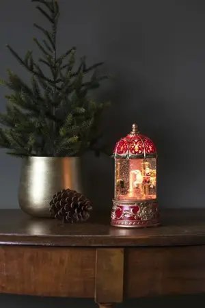 LED Carousel met dieren, watergevuld, 1L warm wit, timer 5u, USB of 3xAA - afbeelding 2