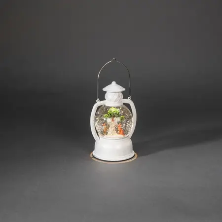 LED Sneeuwlantaarn wit, engel/boom, 1L warmwit, BOT 5u