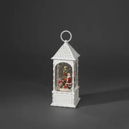 LED Sneeuwlantaarn wit, kerstman/boom, 1L warmwit, BOT 5u