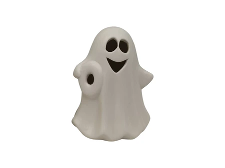 LED Spook Figuur Mat Wit - 9,5 x 8,5 x 12 cm