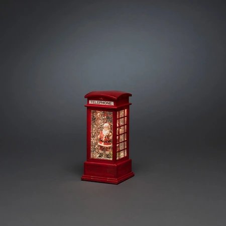 LED Telefooncel 9.5x20cm, Kerstman, watergevuld, 1L warmwit, BOT 5u - afbeelding 1