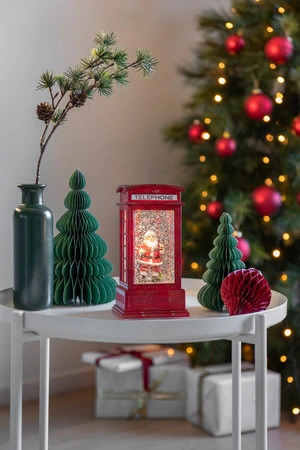 LED Telefooncel 9.5x20cm, Kerstman, watergevuld, 1L warmwit, BOT 5u - afbeelding 2
