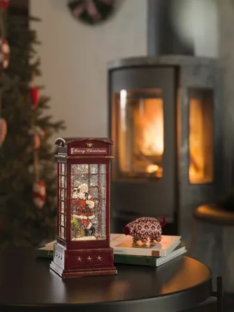 LED Telefooncel, kerstman, watergevuld, 1L warmwit, BOT 5u - afbeelding 3