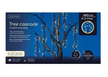 LED Waterval cluster 480 LED (6 strips) warm wit/klassiek warm