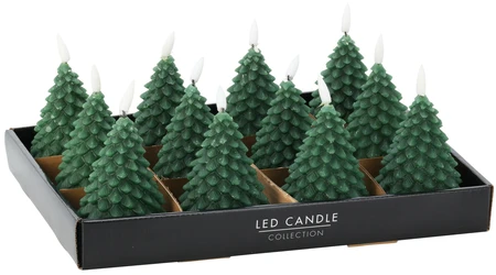 Ledkaars Kerstboom 11cm Groen - afbeelding 3