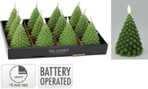 Ledkaars Kerstboom 11cm Groen - afbeelding 1