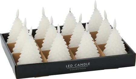 Ledkaars Kerstboom 11cm Wit - afbeelding 3
