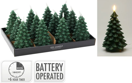 Ledkaars Kerstboom 17cm Groen - afbeelding 1