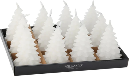 Ledkaars Kerstboom 17cm Wit - afbeelding 2