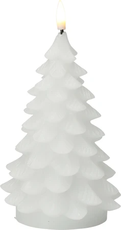 Ledkaars Kerstboom 17cm Wit - afbeelding 3